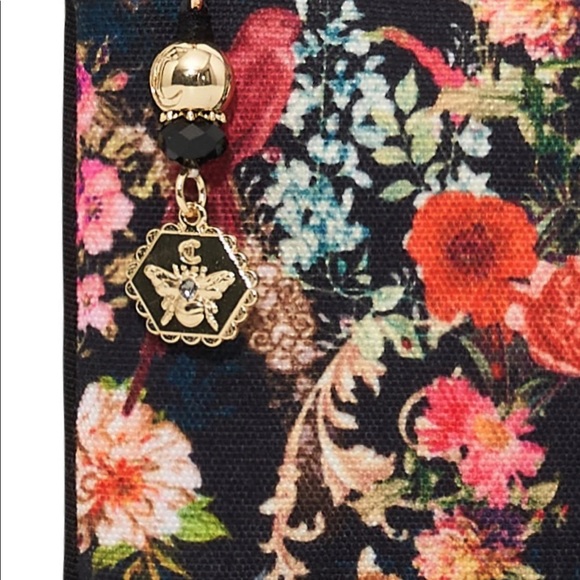 LAST ONE 🖤 CAMILLA *Hampton Hive* black floral coin & phone purse bag pochette - Picture 2 of 5